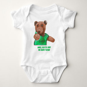 Lächle sonst schicke ich die Bären 'runden T - Shi Baby Strampler