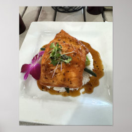 Lachs-Abendessen-Fotoplakat Poster