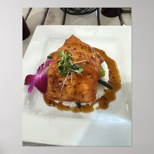 Lachs-Abendessen-Fotoplakat  Poster (Vorne)