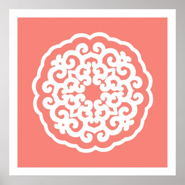 Lachs Asian Moods Mandalla Poster (Vorne)