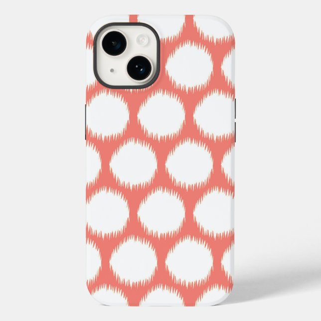 Lachs-Asiatische Stimmungen Ikat Dots Case-Mate iPhone Hülle (Rückseite)