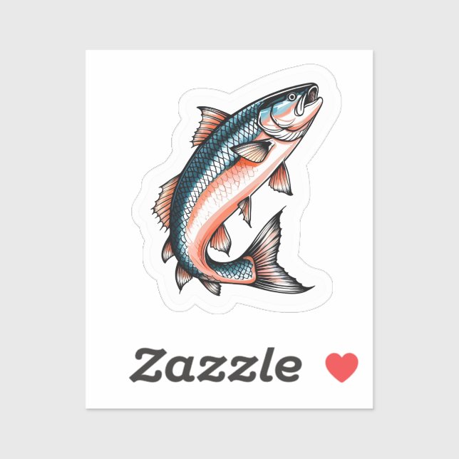 Lachs  aufkleber (Blatt)
