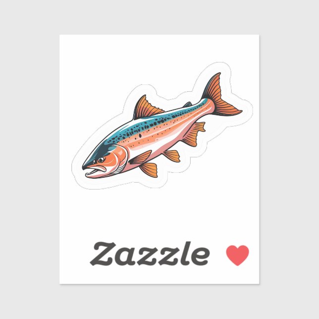 Lachs  aufkleber (Blatt)