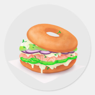 Lachs Bagel Classic Round Sticker