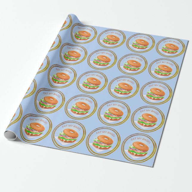 Lachs Bagel Personalisiert Geschenkpapier (Ungerollt)