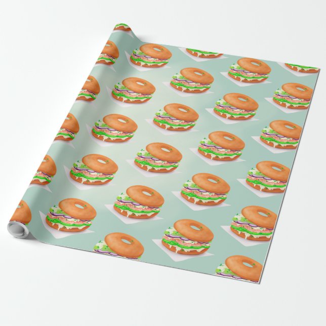 Lachs Bagels Geschenkpapier (Ungerollt)