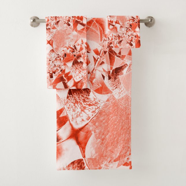 Lachs, blass bis rot, hell und verdreht badhandtuch set (Insitu)