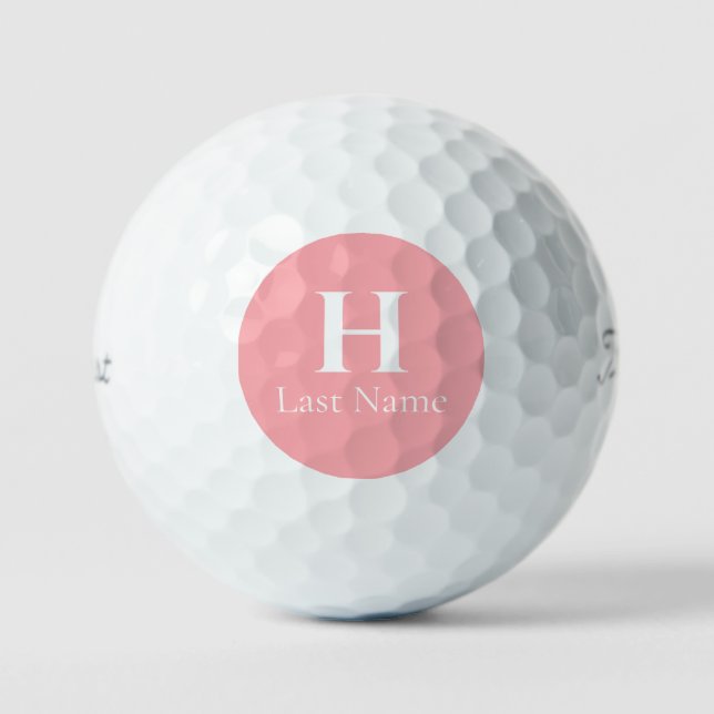 Lachs Circle Personalisiert Golf Ball (3) HAMbWG (Vorderseite)