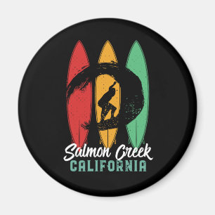 Lachs Creek California Beach Retro Surfing Magnet