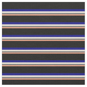 Lachs, Dim Grau, Bisque, Blau und Schwarz Stoff