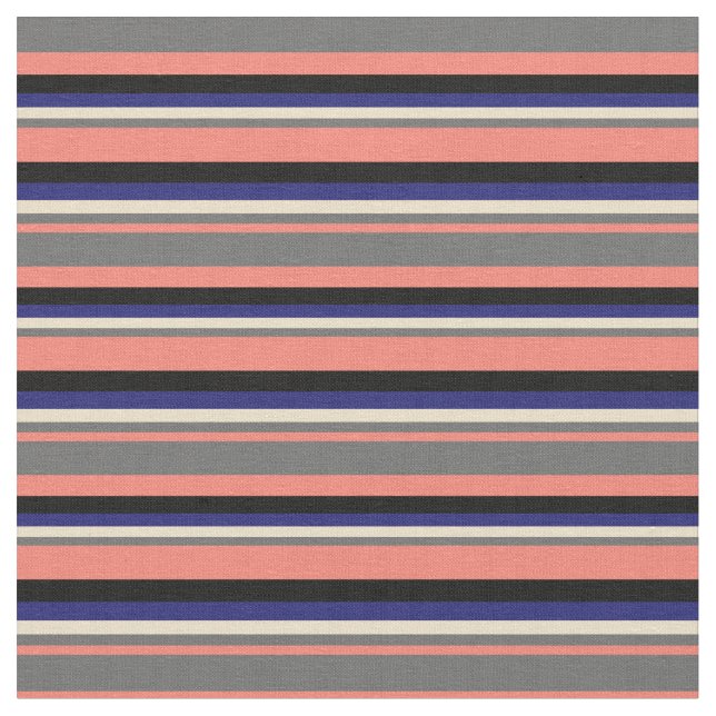 Lachs, Dim Gray, Tan, Midnight Blue & Black Stoff (Nahaufnahme)
