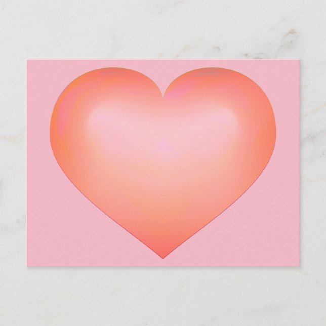 Lachs Fade Heart Postkarte (Vorderseite)