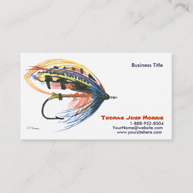 Lachs Fischen Lure Business Card Visitenkarte (Vorderseite)