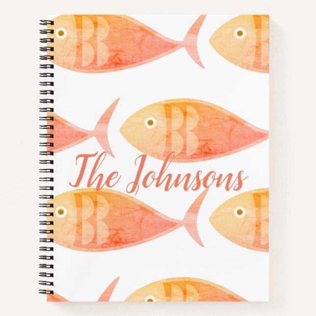 Lachs Fish Group Notebook Notizbuch (Vorderseite)