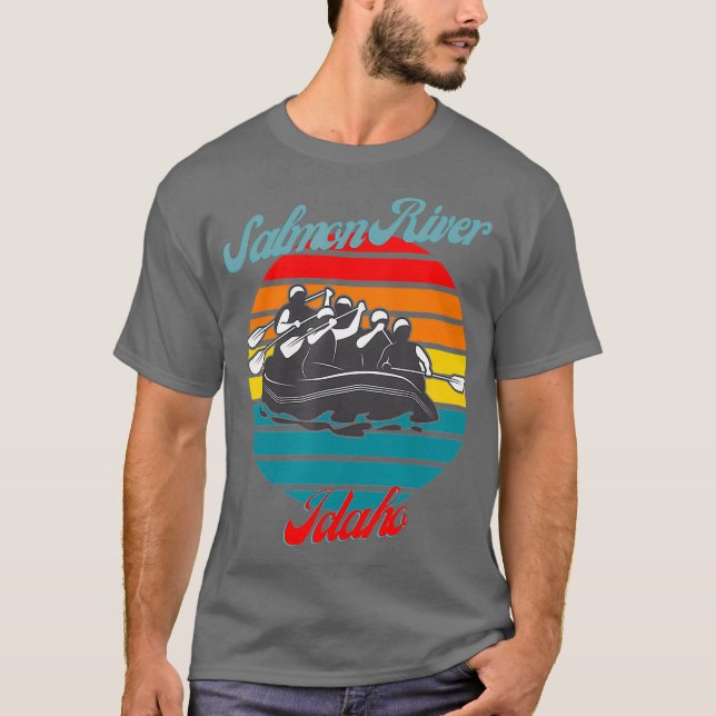 Lachs Fluss Idaho Weißes Wasser Rafting Kanufahren T-Shirt (Vorderseite)