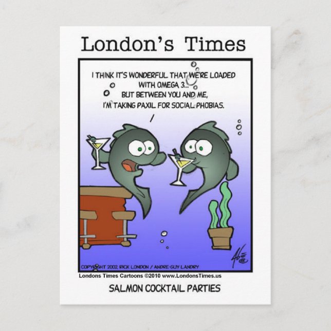 Lachs Funny Cards Tasse und Geschenke Postkarte (Vorderseite)