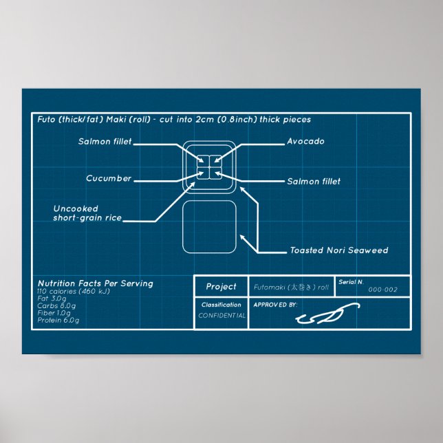 Lachs-Futomaki Poster (Vorne)