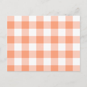 Lachs-Gingham-Muster Postkarte