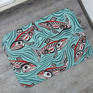 Lachs Haida Art Spirit Pacific Native Badematte