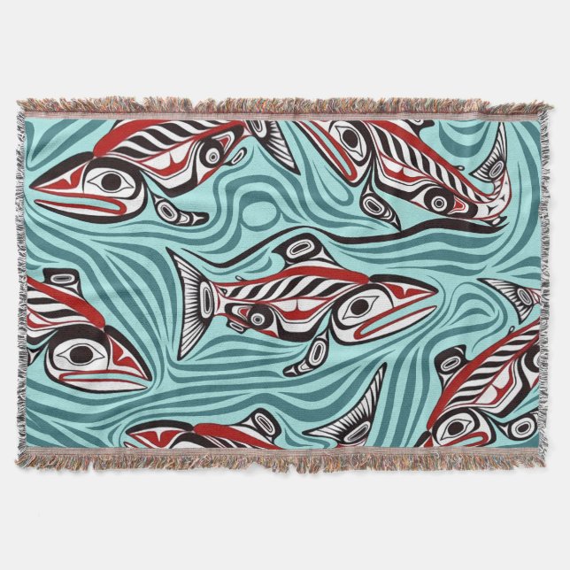 Lachs Haida Art Spirit Pacific Native Decke (Vorderseite)