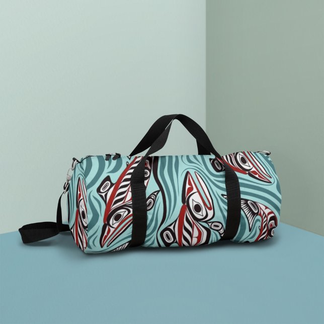 Lachs Haida Art Spirit Pacific Native Duffle Bag (Von Creator hochgeladen)