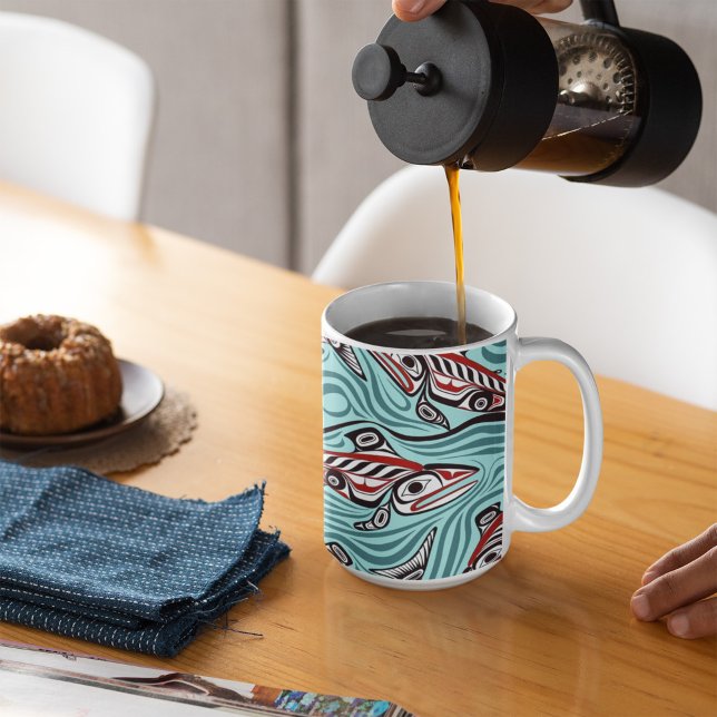 Lachs Haida Art Spirit Pacific Native Kaffeetasse (Von Creator hochgeladen)