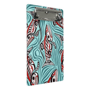 Lachs Haida Art Spirit Pacific Native Mini Klemmbrett