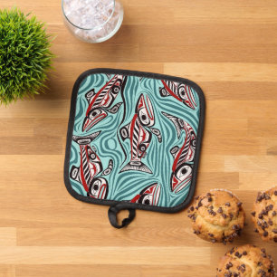 Lachs Haida Art Spirit Pacific Native Topflappen