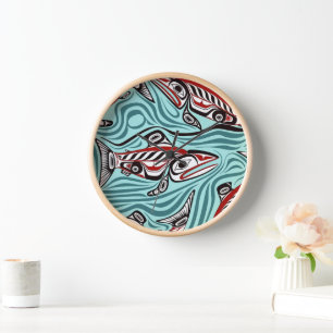 Lachs Haida Art Spirit Pacific Native Uhr