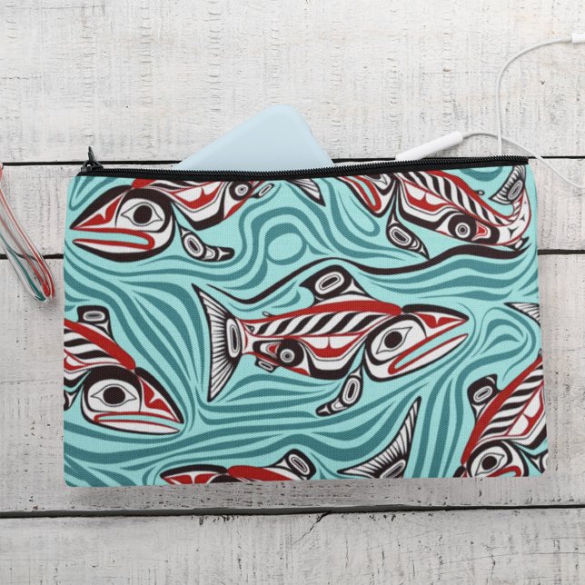 Lachs Haida Art Spirit Pacific Native Zubehörtasche (Von Creator hochgeladen)