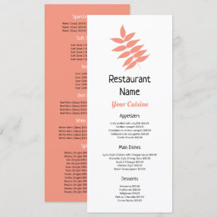 Lachs Herbstleaf, Restaurant Slimline Menükarte