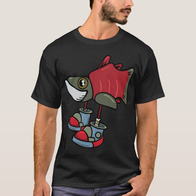 Lachs in Sneakern T-Shirt (Vorderseite)
