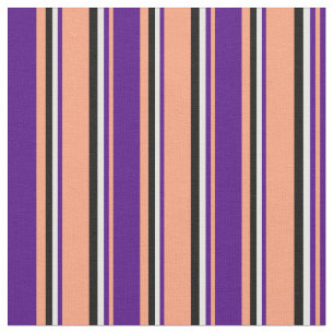 Lachs, Indigofisch, Weiß und Schwarz Stoff