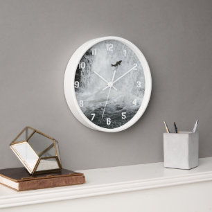 Lachs Jumping Kaskadierender Wasserfall Uhr