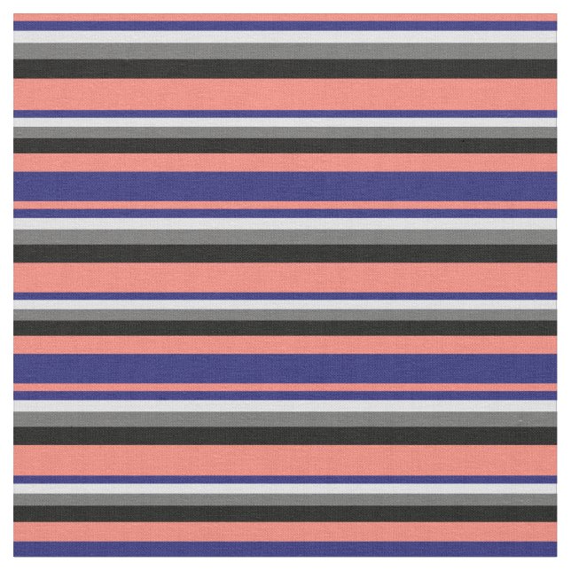 Lachs, Midnight Blue, Lavender, Dim Gray & Black Stoff (Nahaufnahme)