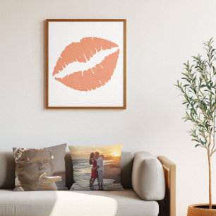 Lachs Orange Lippenstift Poster