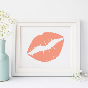 Lachs Orange Lipstick Poster