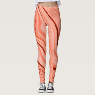 Lachs-, Pfirsich-, Korallen- und Rosa-Mix-Kurven Leggings