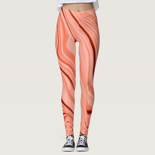 Lachs-, Pfirsich-, Korallen- und Rosa-Mix-Kurven Leggings (Vorderseite)