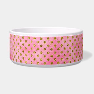 Lachs Pink Aquarell mit Gold Glitzer Polka Dot Napf