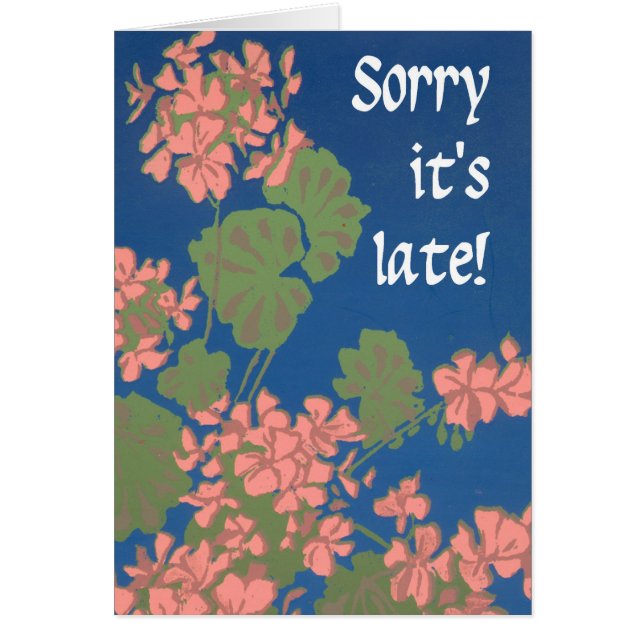 Lachs Pink Geraniums on Deep Blue, Belaged (Vorne)