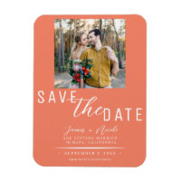 Lachs Pink Save the Date Foto Hochzeit