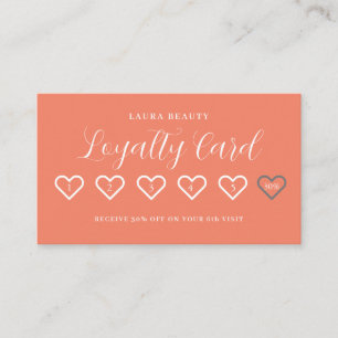 Lachs Pink Stilvolle Minimal Herz Liebe Treuekarte