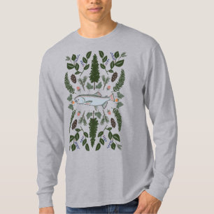 Lachs PNW Nature Fir Ferns Berries Fressfest T-Shirt