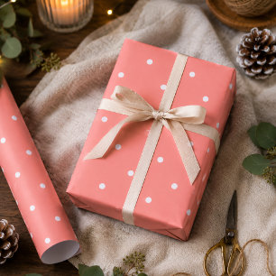 Lachs-Polka-Punkte  Geschenkpapier