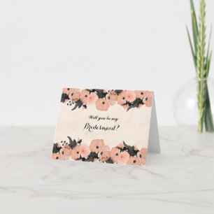 Lachs Rosa Blume werden Sie meine Bridmaid-Karte s Einladung
