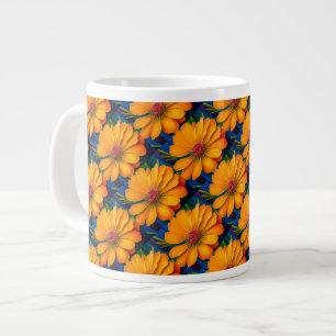Lachs Rosa Blumenmuster Jumbo-Tasse
