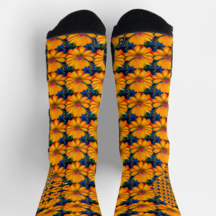 Lachs Rosa Blumenmuster Socken