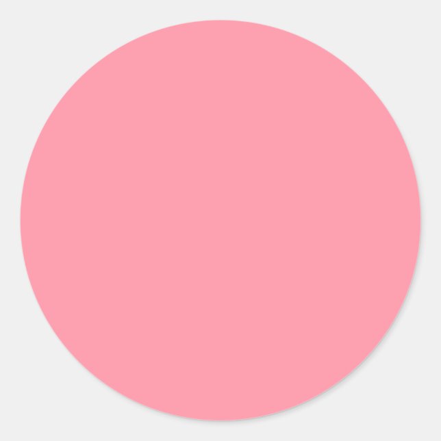 Lachs Rosa Designer Solid Color Runder Aufkleber (Vorderseite)