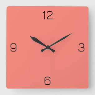Lachs Rosa FA8072 Farbe mit der Option Name hinzuf Quadratische Wanduhr